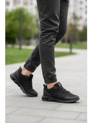 Ayakkabı Fuarı Elit ASPRT4138 Erkek Klasik Sneaker Siyah - Füme