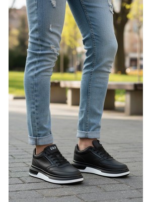 Cap 2040 Erkek Klasik Sneaker Siyah - Beyaz