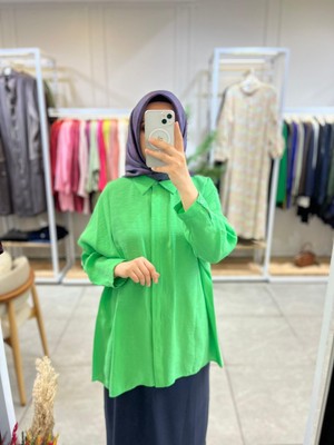 Nuss 3001 Oversize Düğmeli Gömlek Benetton