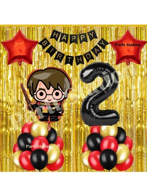 Parti Station Harry Potter Konsept 2 Yaş Doğum Günü Balon Set Harry Potter Tema Parti