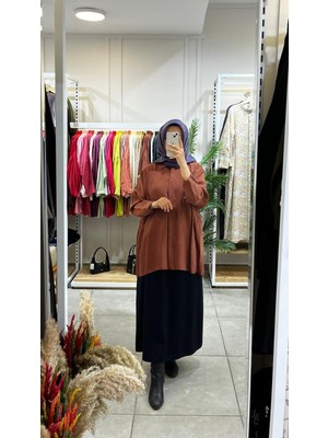 Nuss 3001 Oversize Düğmeli Gömlek Krokan