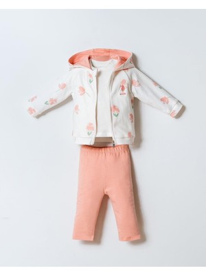 U.S. Polo Assn. U.s. Polo Assn Kız Bebek  3 Lü Takım Beyaz-Pudra