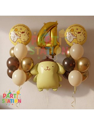 Parti Station Kuromi Pompompurin 4 Yaş Temalı Doğum Günü Parti Balon Seti 19 Parça