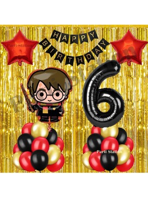 Parti Station Harry Potter Konsept 6 Yaş Doğum Günü Balon Set Harry Potter Tema Parti