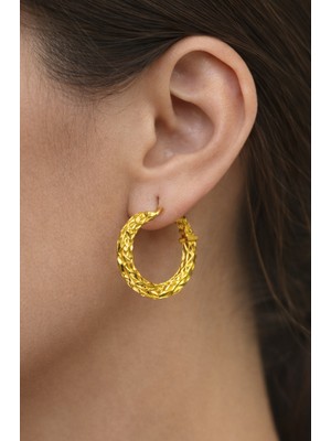 Kızılay Kuyumcusu 14 Ayar Altın Pullu Halka Küpe 2.50GR UME0164