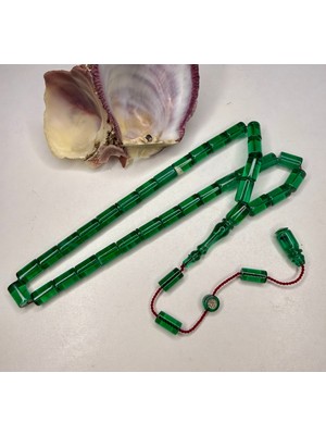 İskenderun Tesbih Iskenderun Tespih Zümrüt Yeşili Şevket Buğurca Imzalı Kesme Model Ateş Kehribar Tesbih