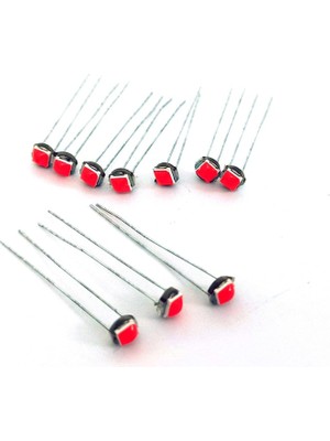 Özgürce 10'lu Mini LED Ampul Set, Kırmızı, Ince Bacak, T5 T4, Parlak ve Şık