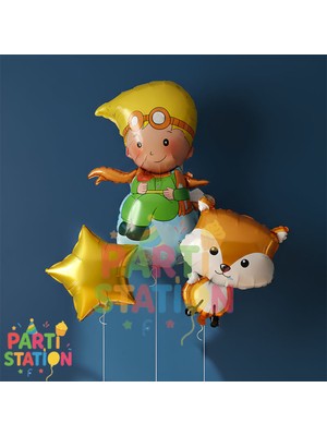 Parti Station Little Prince Konsept Balon Seti Küçük Prens ve Tilki Doğum Günü Tema Balon Seti 3 Parça