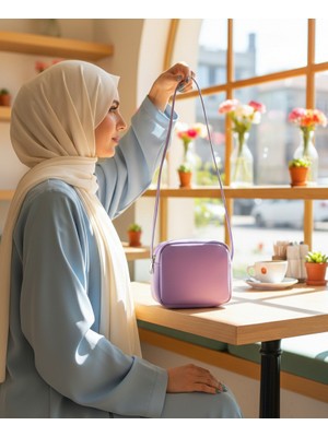 Colorshere Urban Style Askılı Çapraz Kullanıma Uygun Lila Omuz Çantası