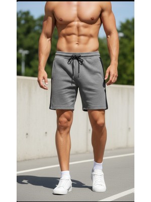 Gri Dar Kesim Kısa Şort