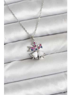 Tp Buğz 316L Çelik Zincir Gümüş Renk Chirtsmas Bell Model Yılbaşı Temalı Kadın Kolye