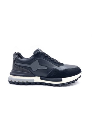 Marcomen M22480 Hakiki Deri Siyah Erkek Sneaker Spor Ayakkabı
