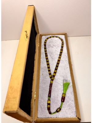 İskenderun Tesbih Iskenderun Tespih Sürmeli Model Özel Gömme Kutusunda Çubuk Sıkma Kehribar Tesbih