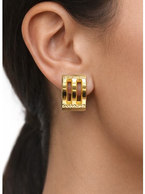 Kızılay Kuyumcusu 14 Ayar Altın Kaburga Modeli Küpe 2.32GR UME0227