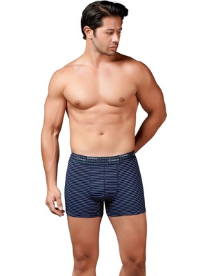 Gümüş 3114 6'lı Erkek Likralı Çizgili Boxer