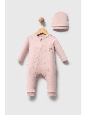 Bubbles %100 Organik Pamuk Balloon Baskı Fermuarlı Unisex Bebek Tulum