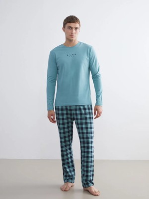 LC Waikiki Lc Waıkıkı Yeşil Standart Kalıp Erkek Pijama Takımı