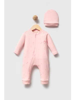 Bubbles %100 Organik Pamuk Balloon Baskı Fermuarlı Unisex Bebek Tulum