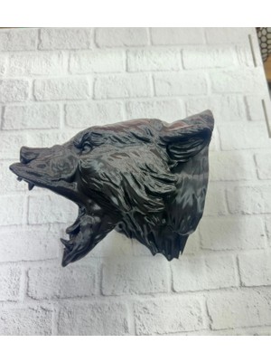 Tp Buğz 3D Siyah Ayı Başı Duvar Dekoru Modern Asılabilir Heykel 25X19 cm