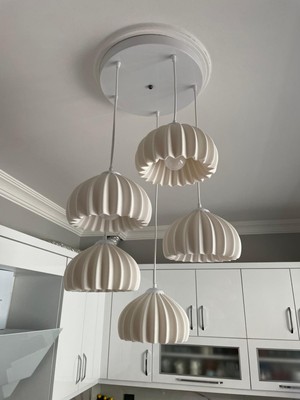 Solis Modern 5’li Sarkıt Avize  Salon ve Mutfak Aydınlatması Şık Bohem Tarz Nestvibe