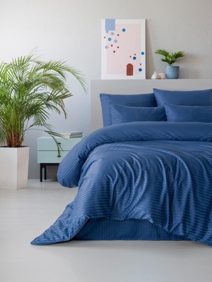 Patron Home Fermuarlı Çantalı Çift Kişilik %100 Pamuk Saten Lastikli Çarşaflı Nevresim Takımı