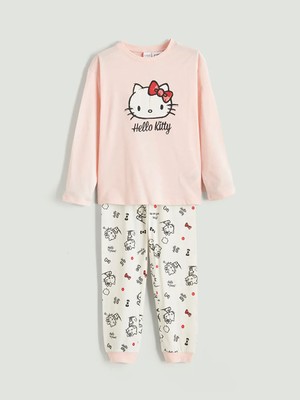LC Waikiki Lcw Kids Pembe Hello Kitty Baskılı Kız Çocuk Pijama Takım