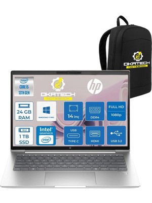 HP Probook 440 G10 İ5-1334U 24 GB Ram Ddr4 1 Tb SSD 14'' Fhd IPS W11PRO Dizüstü Bilgisayar & Okatech Çanta B2PH4ESOKATECH08