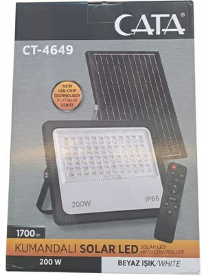 Cata CT-4649 200W Solar LED Projektör Kumandalı