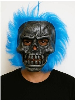 Herşeytrend Cadılar Bayramı Lacivert Saçlı Maske