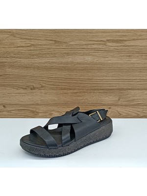 Mammamia D25YS-5160 Kadın Hakiki Deri Comfort Sandalet Siyah