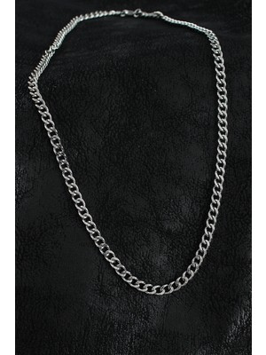 Tp Buğz 316L Çelik Klasik Zincir Model Gümüş Renk Erkek Kolye