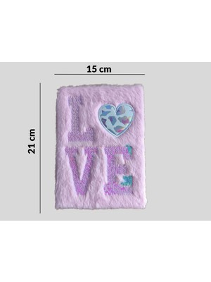Love Tasarımlı Peluş Defter,özel Anlar,hediyelik