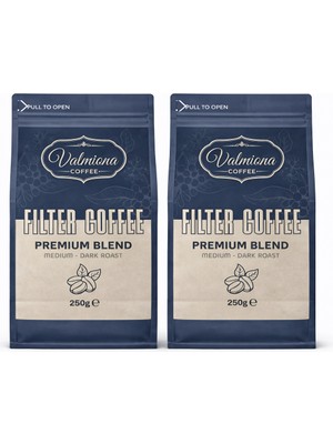 Valmiona Öğütülmüş Filtre Kahve 500G – Medium Dark Roast Premium Blend