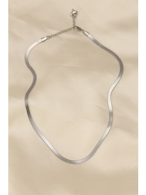 Tp Buğz 316L Çelik Silver Renk 45 cm Italyan Zincir Model Kadın Kolye