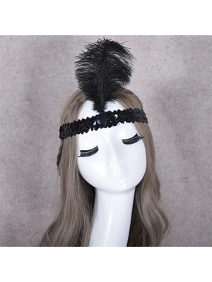 Tp Buğz Yılbaşı Saç Tüyü Saç Bandı Siyah Renk