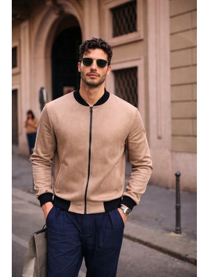 Comstar Erkek Relax Fit Kahve Süet Nubuk Ceket