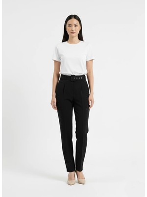 Cemo Yüksek Bel Kemer Tokalı Dar Paça Pantolon