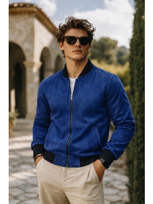 Comstar Erkek Premium Comfort Basic Nubuk Süet Lacivert Ceket