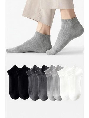 8 Çift Unisex Renkli Çizgili Çorap