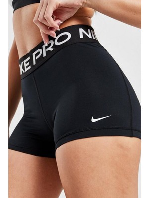 Nike Pro 365 Dri-Fit Kadın Siyah Tayt Şort Slim Fit Ter Tutmayan Kumaş Özelliğiyle