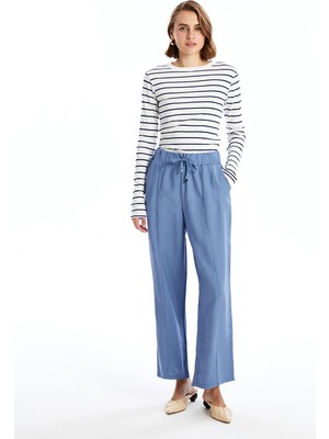 Lc Waikiki Yeni Sezon Beli Lastikli Düz Geniş Paça Kadın Pantolon