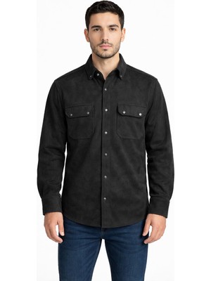Classics Men Yxc Uzun Kol Slim Fit Erkek Süet Gömlek - 7439