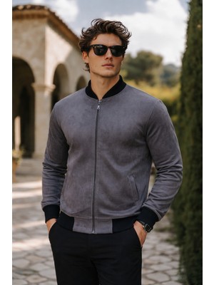 Comstar Erkek Premium Comfort Basic Nubuk Süet Füme Ceket