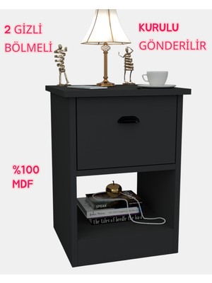 Enfa Store Iki Gizli Bölmeli Mdf Komodin,kurulu Gönderilir,montaja Gerek Yok