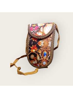 Öykücanbu Otantik Terme Kumaş Telefon Cüzdanlık Küçük Omuz Çantası