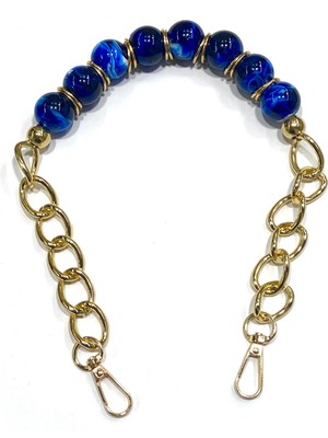 Karan Tuhafiye Akrilik Boncuklu Çanta Sapı – Gold Zincirli – 45 cm – Kancalı - 1 Adet