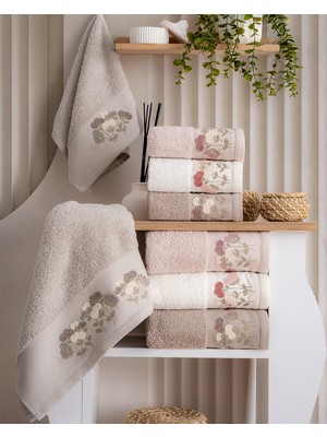 Hazangülü Collection Buldan Üretimi Elişi Lüks Çeyizlik Pamuk 4'lü Mutfak Havlusu I 30X50