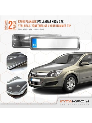 Özgürce Krom Plakalık Hummer Tip 2 Adet Opel Astra H Için Şık ve Parlak Tasarım