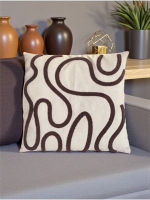 Nunu Teks Bohem Tarz Punch Nakışlı Kırlent Kılıfı | 43X43 cm