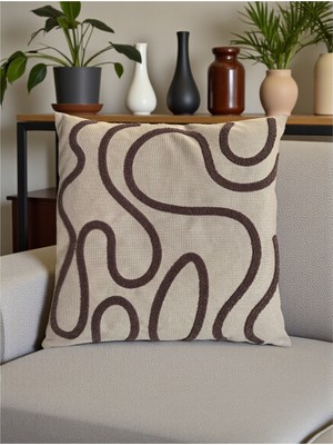 Nunu Teks Bohem Tarz Punch Nakışlı Kırlent Kılıfı | 43X43 cm